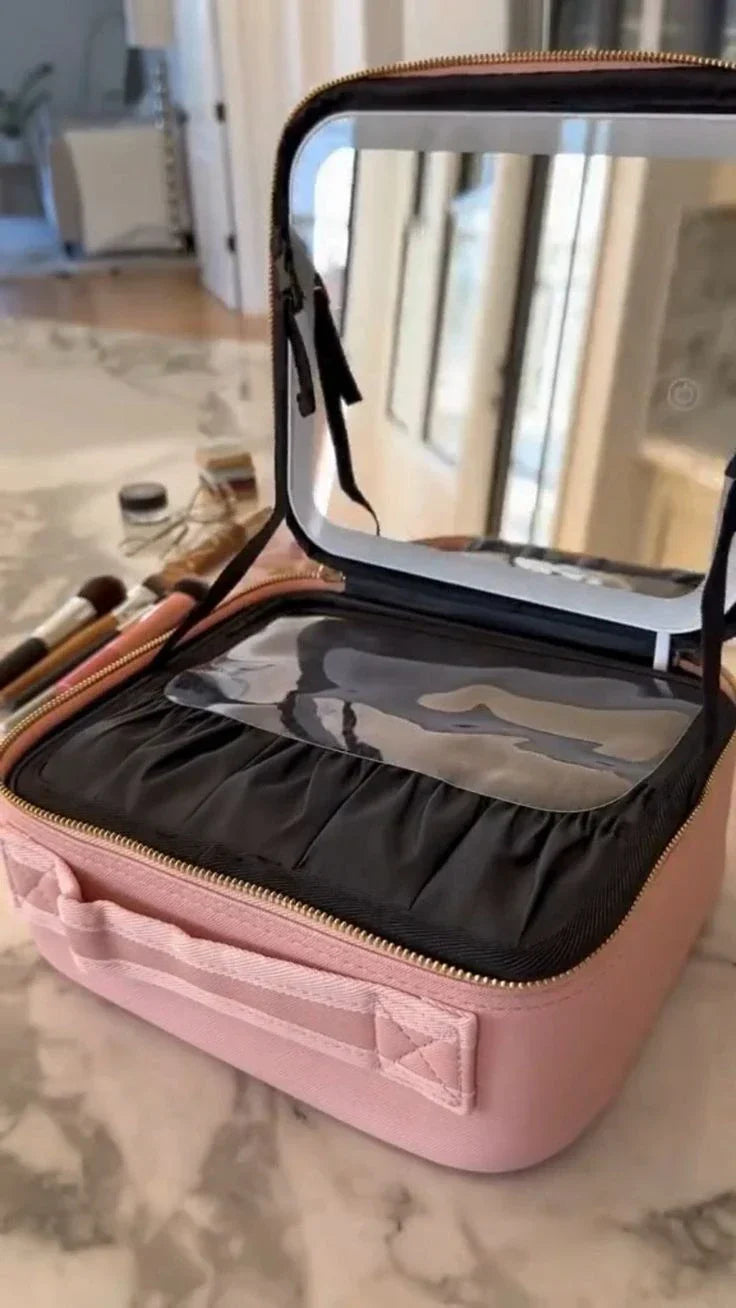 Tocador portátil con luz led- ROSADO